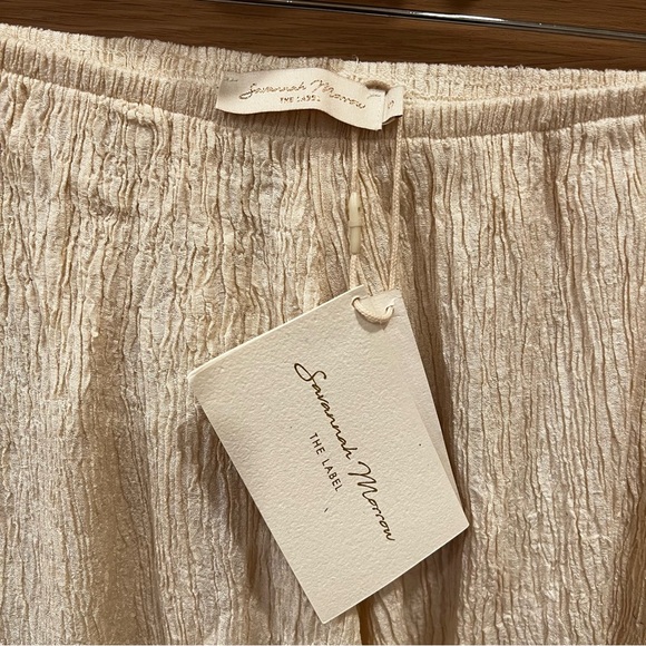 Savannah Morrow Crinkle Top Belize Shorts Set Cream Size Small New *Flaw Resort - Picture 3 of 7